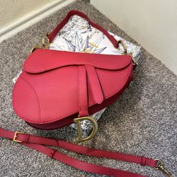 Dior Red Saddle Bag 