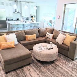 Beige 4 Piece U Shaped Sectional 