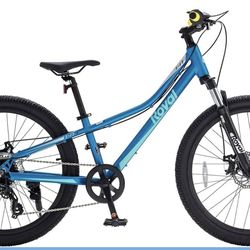 RoyalBaby Kids Mountain Bike Aluminium 20/24 Inch MTB Sports Bicycle, 1-Speed/8-Speed Hardtail Dual Disc Brakes Front Suspension Boys Girls Teens Ages