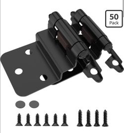 Chibery 3/8 Inch Inset Cabinet Hinges, 25 Pairs(50 Pack) Self Closing Flush Face Mount Hinges