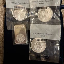 4 oz .999 Fine Silver – APMEX Bar + Rounds – Investment