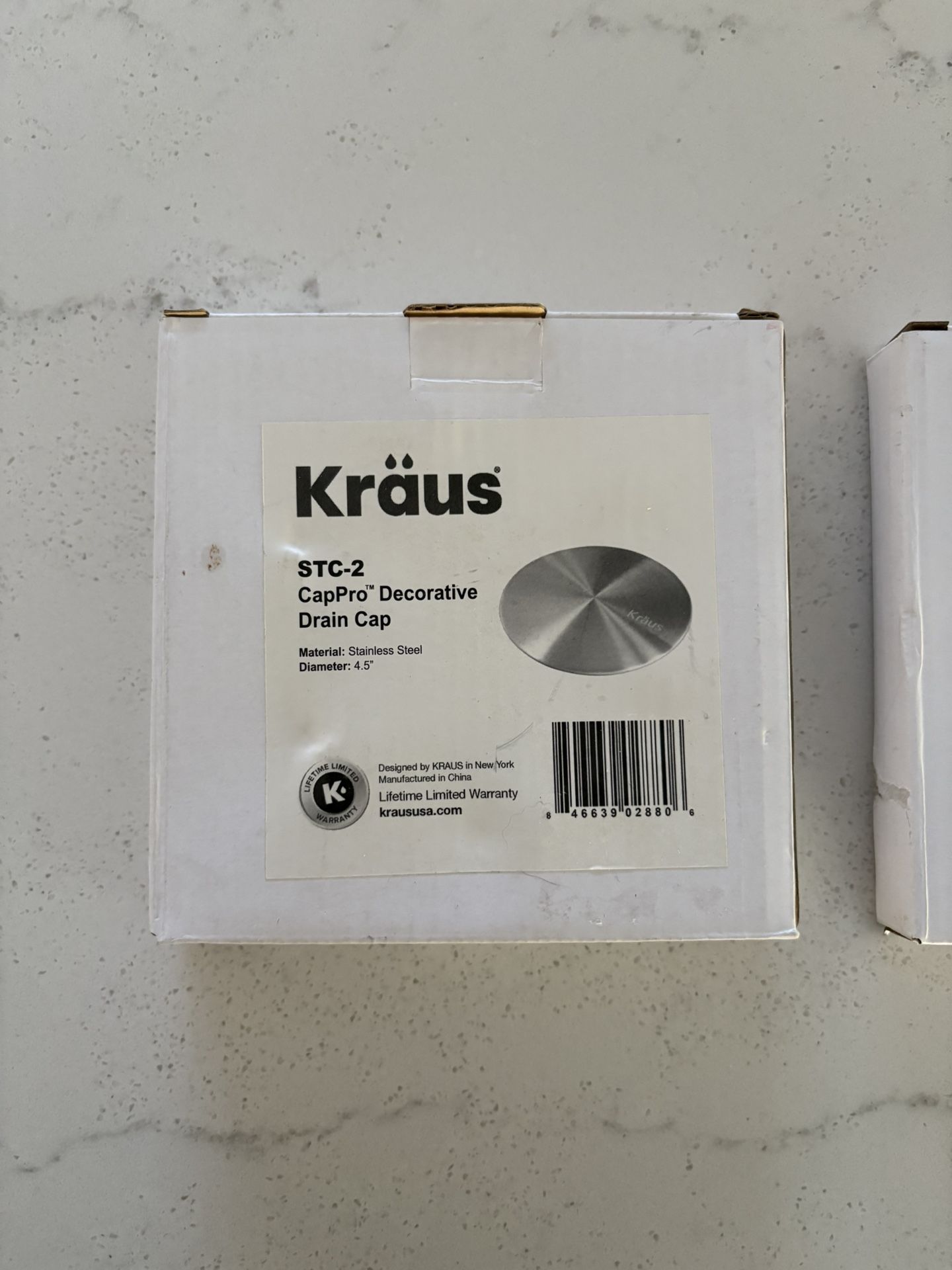 NEW! KRAUS STC-2 CapPro Decorative Drain Cap Stainless Steel 4.5" Kitchen Sink