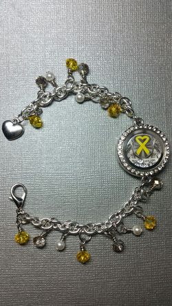 Sarcoma Cancer Awareness Beaded Locket Bracelet