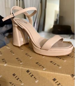 Mix No. 6 Nude Platform Block Heel Sandals