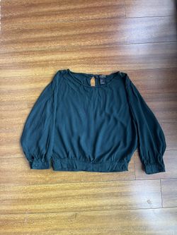 Cropped Dark Teal Blouse 