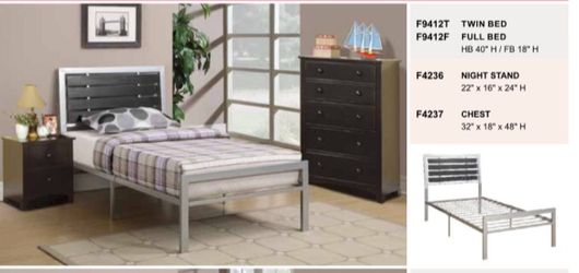 Twin bed frame with mattress