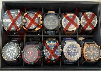 Men’s watches – Michael Kors, Diesel, Invicta, all brand new, barely used