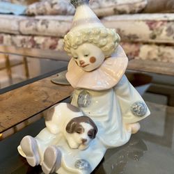 Lladro Figurine Pierrot with Puppy #5277