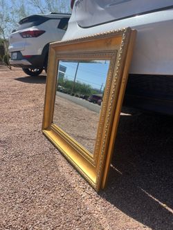 Vintage Heavy Mirror - Gold Colored Frame