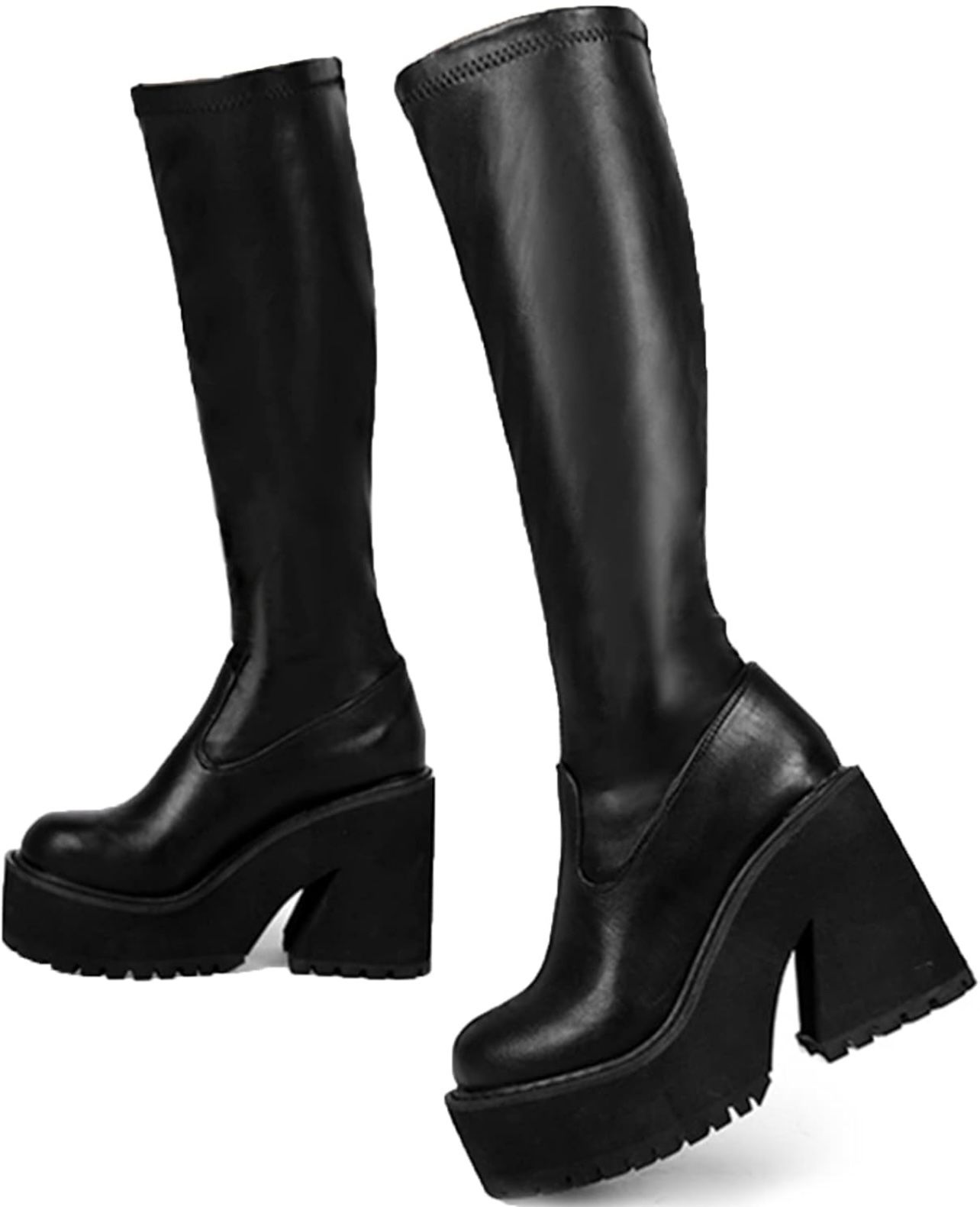  AMINUGAL Womens Size7 Rubber Round Toe High Heel Knee-High Sock Boots    -Brand new  -Pick up in 91780