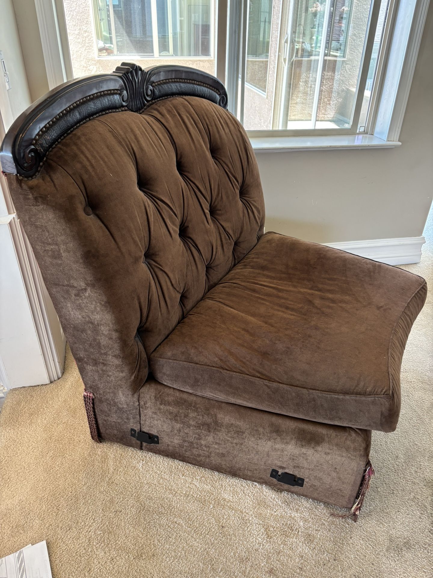 Single Sectional Brown Couch