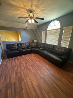 3-Piece Black Reclining Sectional – 4 Recliners + Cup Holders – $600 OBO