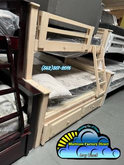 Twin full whitewash bunk bed with mattresses colchones camas nuevas