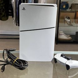 PlayStation 5 Slim Disc Edition PS5 1TB White Console Gaming System CFI-2015 Controller Cords