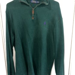 Ralph Lauren green quarter zip jumper Size M 