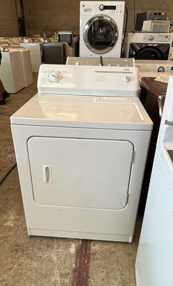 White Kenmore Dryer with AutoDry Feature