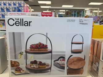 The Cellar 2-Tier Acacia Wood Server Rack