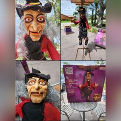 6 Foot Halloween Animated Marionette Witch (LED) read description for details 