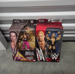 WWE Stone Cold and Bret Hart Mattel 6" wrestling figures, NEW!