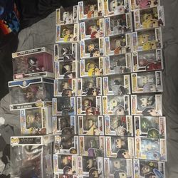 LOT OF 45 FUNKO POPS ANIME NARUTO SPIDERMAN MARVEL DEMON SLAYER GODZILLA 