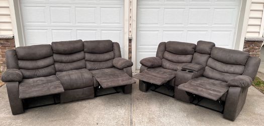Reclining Gray Couch & Loveseat !