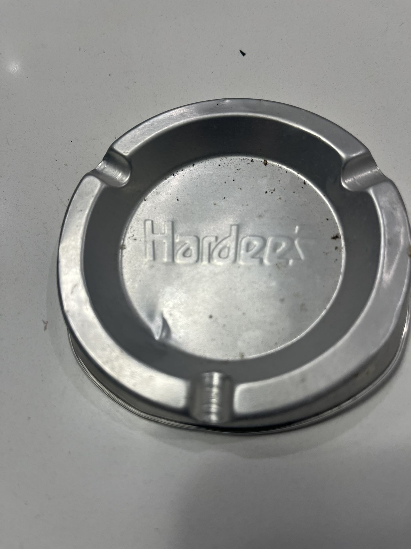 aluminum Hardee’s ash tray