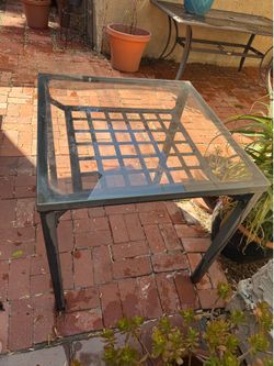 Small IKEA glass top dining table