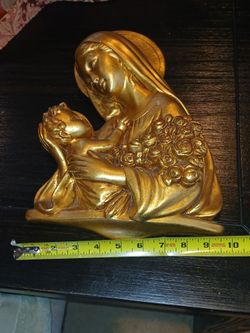 Vintage Virgin Mary & Baby Jesus Statue