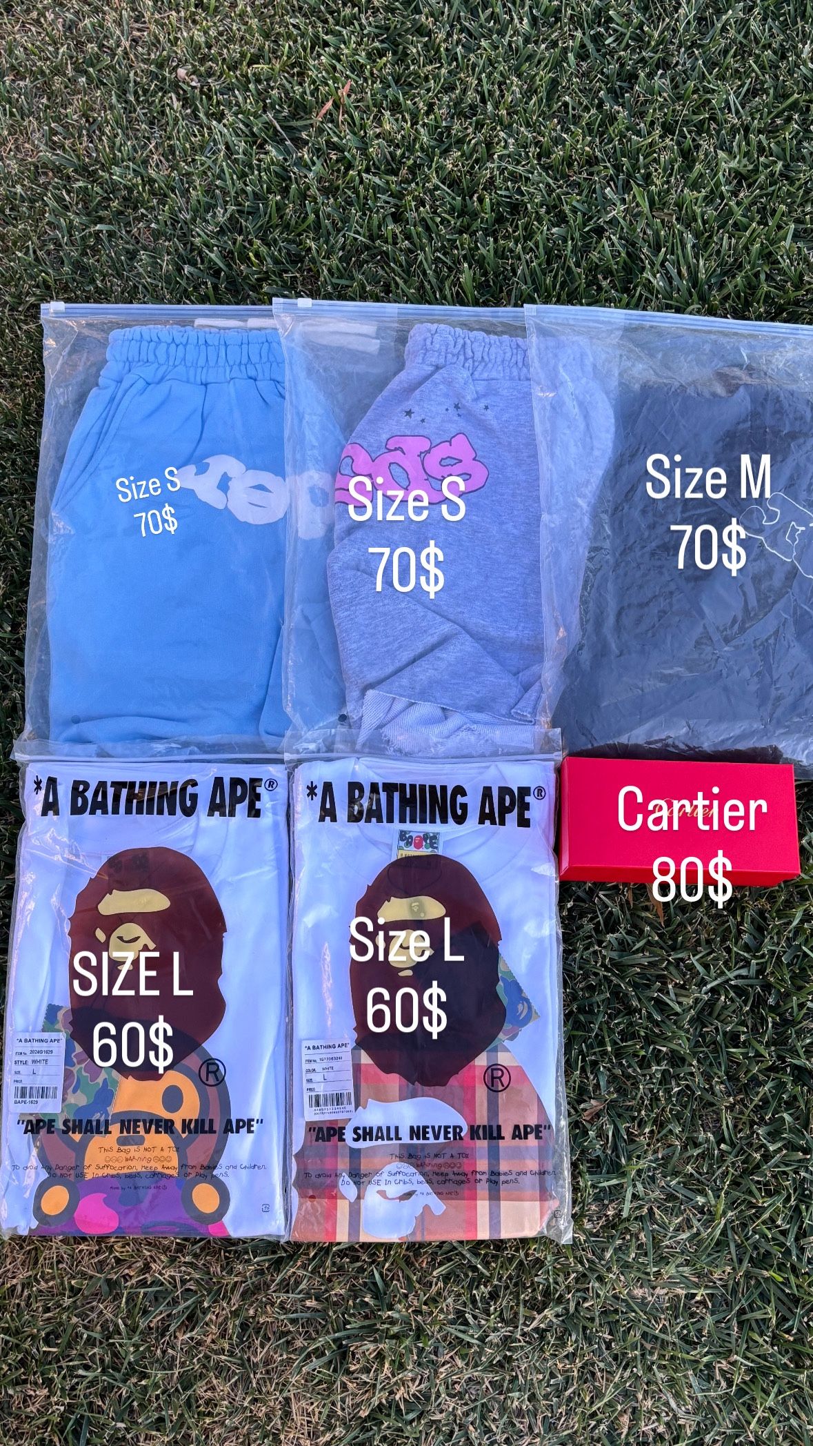 Bape Shirts N Sp5der Shorts