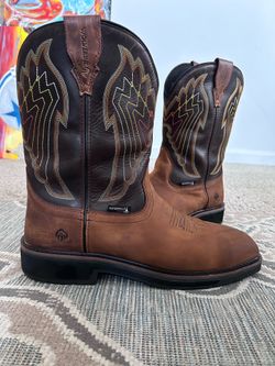 Steel toe cowboy work boots