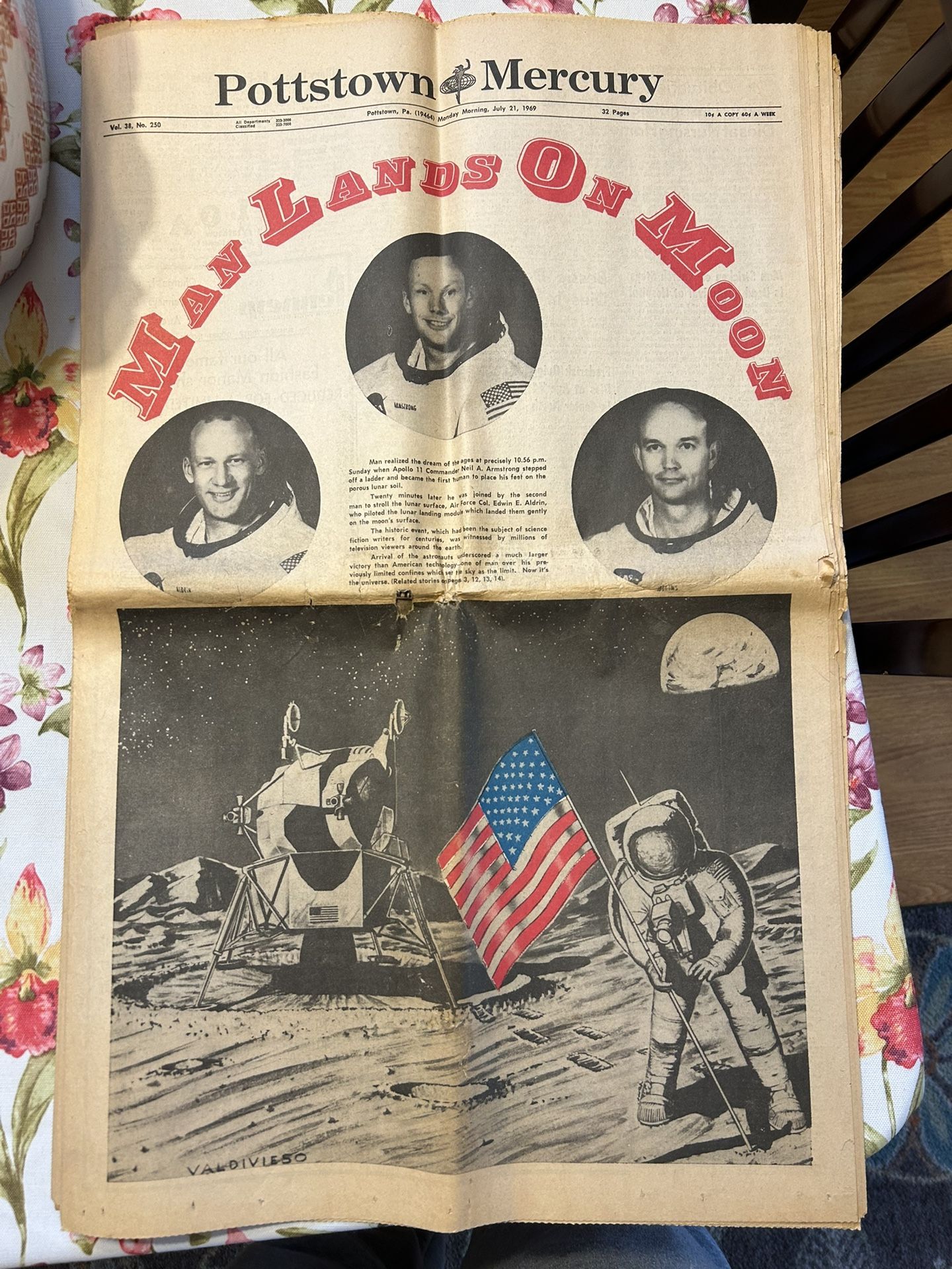 Man Lands on the Moon Newspaper