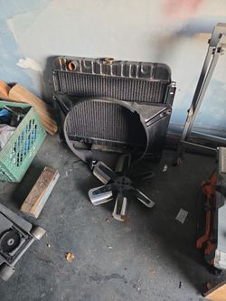 Radiator  fan  and cover 1966 impalas