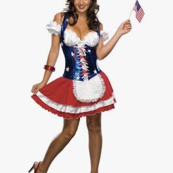Size Medium Show off your favorite colors with this Firecracker costume. Both patriotic and sexy and exclusively from Rubies Secret Wishes collection.