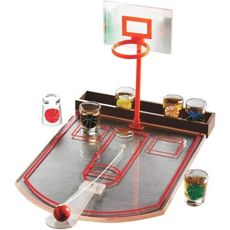 Game Night, Round, Basketball Drinking Game Set Basketball -