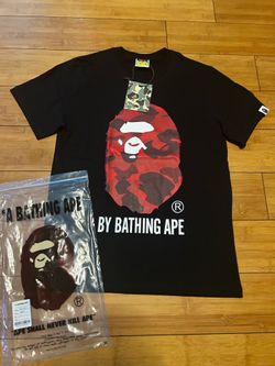 Red and black Bape tee shirt