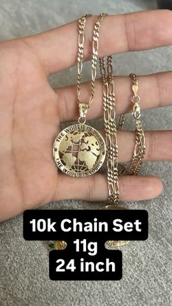 10k gold chain set