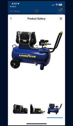 Goodyear 8 Gallon Quiet Oil Free Horizontal Air Compressor