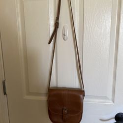 Ladies OTIS All Brown Leather Made in America Shoulder Handbag