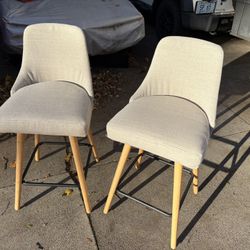 Barstools with Back - Stylewell 30 inch Benfield Biscuit - Walnut + Beige Upholstered Bar Stools