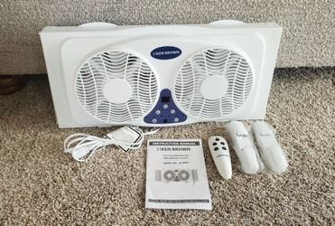 KEN BROWN 9 Inch Window Fan with Remote Control, 3-Speed Reversible Air Flow and Thermostat