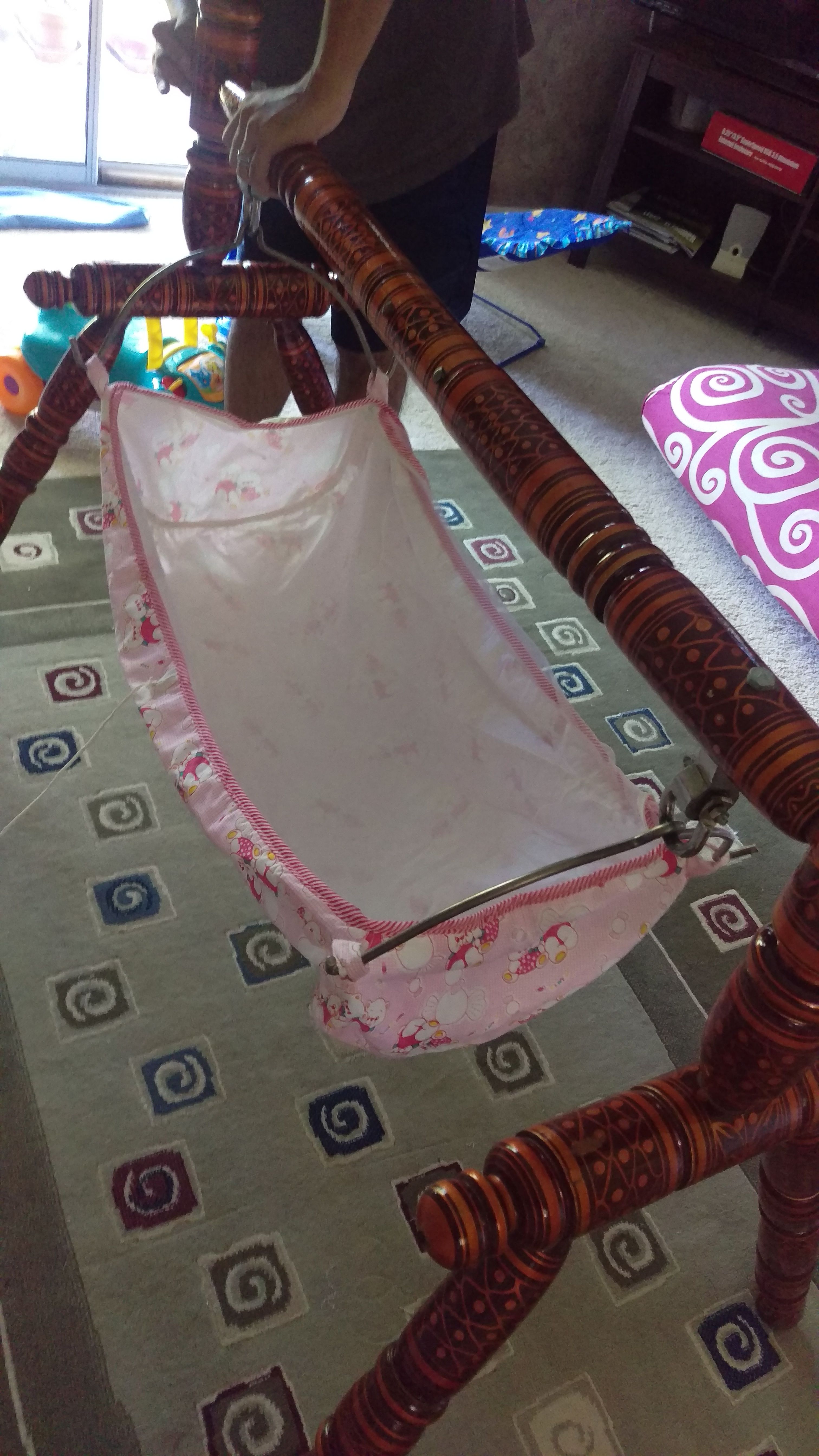 Beautiful Indian Ghodiyu Baby Cradle Swing Wooden