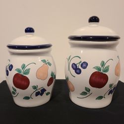 Vintage Orchard Medley Princess House Porcelain Jars 