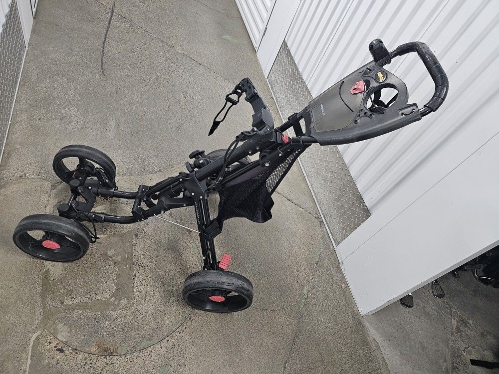 CaddyTek CaddyCrusier Black 4 Wheel Folding Push Cart 