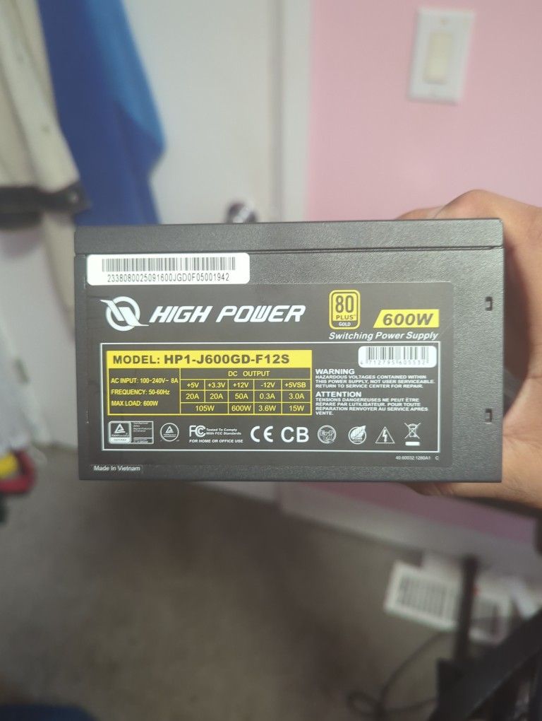 600W Power Supply 80 Plus Gold High Power