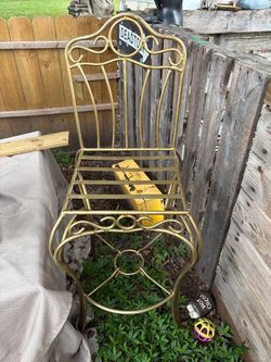 Gold Metal Scrollwork Chairs Frame