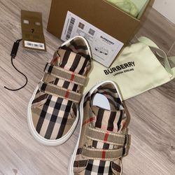 Burberry Vintage Check Cotton Sneakers Infants Size 5