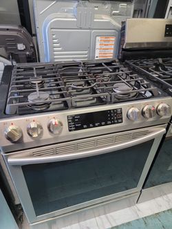Samsung gas stove stainless steel slide in