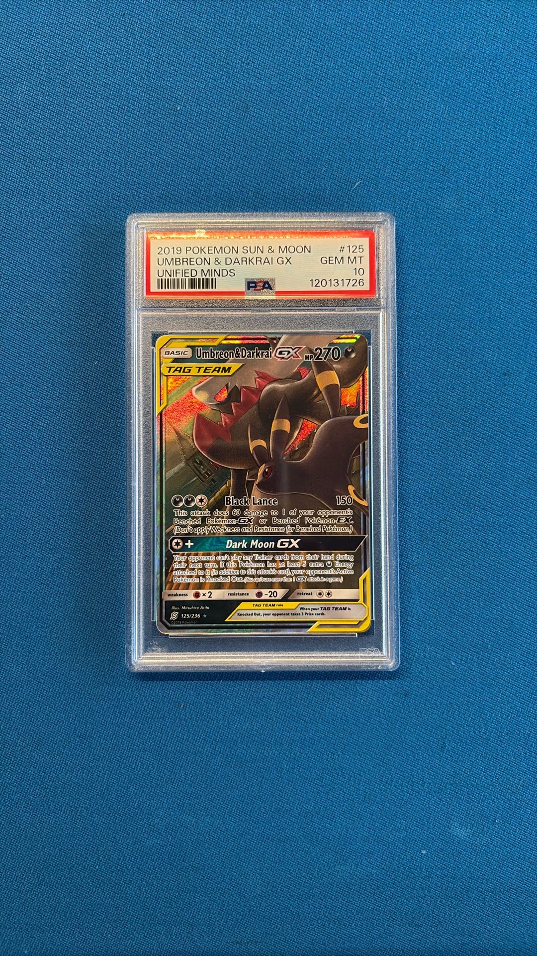 2019 Pokémon Sun And Moon - Umbreon & Darkrai GX PSA 10