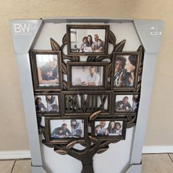NEW 8-Opening Family Tree Collage Frame - Bronze Finish Wall Decor