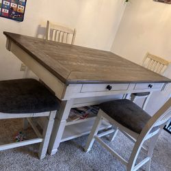Real Rustic Wood Table And Chairs